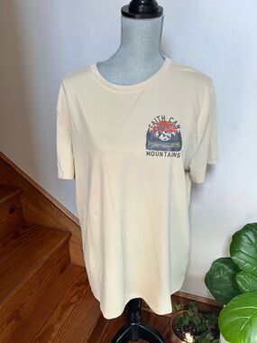 Faith Can Move Mountains Graphic Tee - Cream